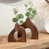 Solid Wood Wooden Vase Irregular Shape Floral Arrangement Vase Nordic Style Vase  Floral Display