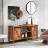 TV Stand Large Capacity Sturdy Construction Good Load-bearing Sliding Doors Retro Item Storage Heighten