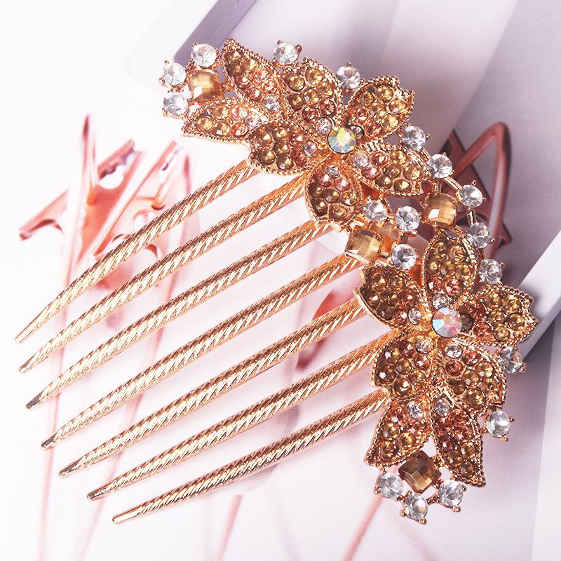 Μεταλλική Χτένα Μαλλιών με Επτά Δόντια και Στρας και Φουρκέτα - Κορεατικό Στυλ