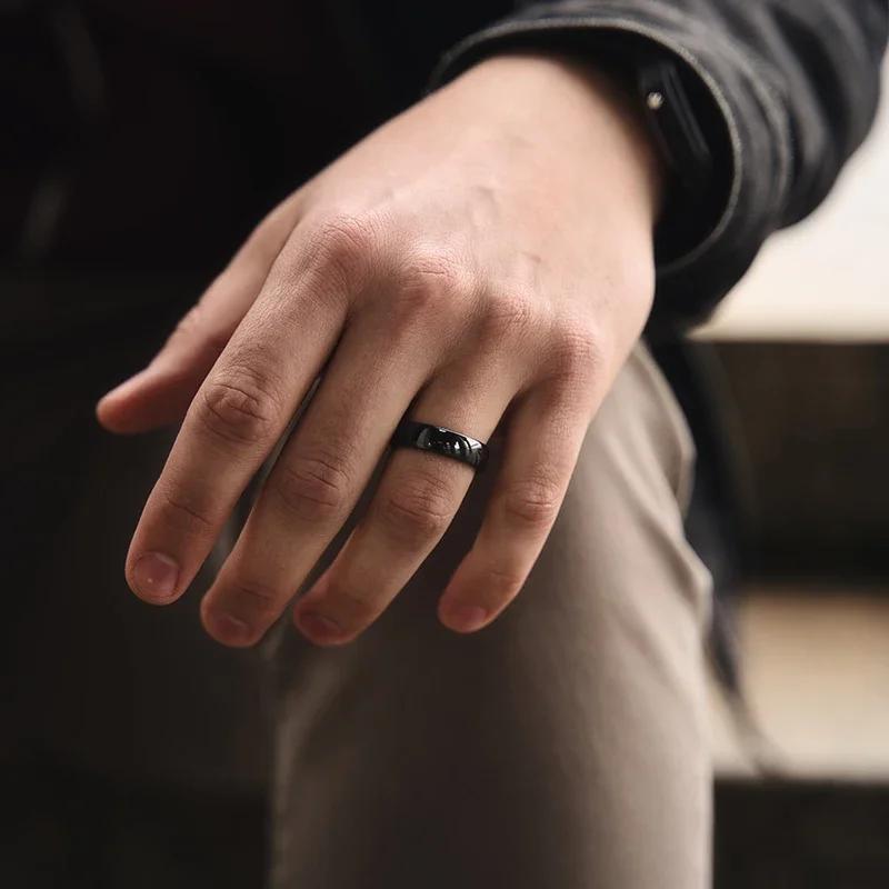 Kolmnsta 2/4/6mm Schwarz Gebürstet Keramikring Damen Herren Eheringe Verlobungsring Damen Schmuck Ring Übergröße 4-14