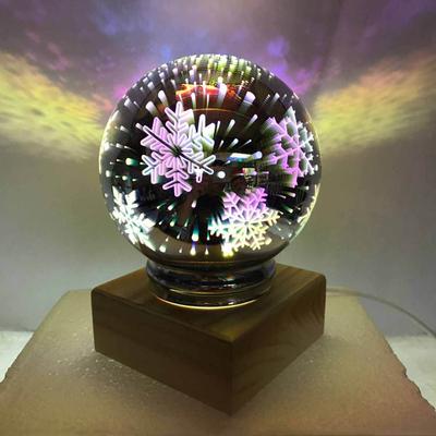 Bola mágica de 5 pulgadas, lámpara de bola de cristal colorida, luz nocturna de cielo estrellado 3d, alimentación USB para decoración de dormitorio de niños, Navidad