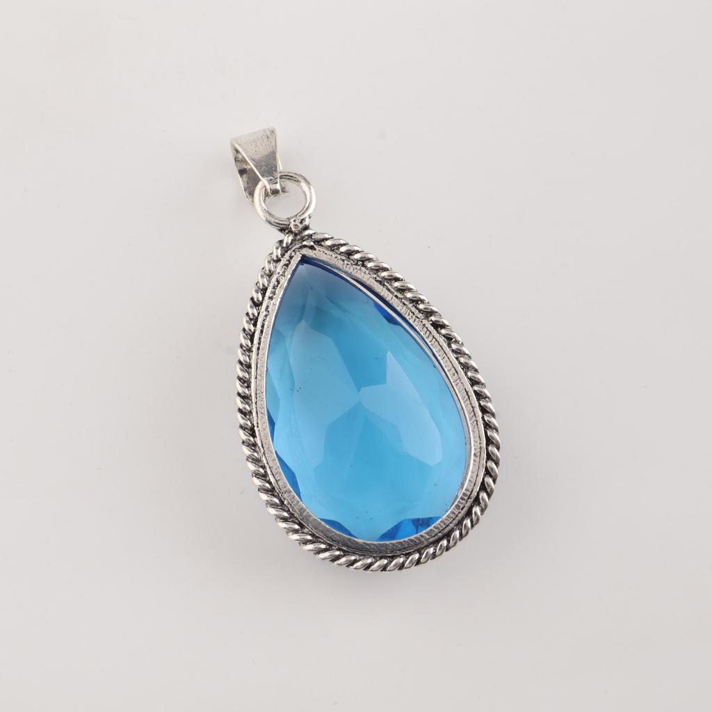 Tanzanite Gemstone Silver Pendant 1.8" , 925 Sterling Silver Jewelry, Partywear Pendant For Women, Anniversary Gift For Her PP-65-9