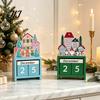 Nordic Style Christmas Decor Countdown Blocks, Desktop Advent Calendar with Movable Season Home Days Until Xmas Ornament for Office Gift Kids