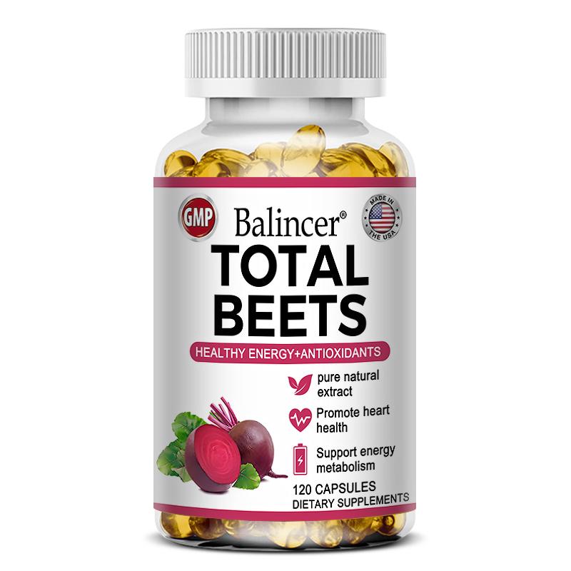Beet Powder Dietary Supplement, With Grape Extract, Vitamins, 120 Softgels Per Bottle 120 Capsules