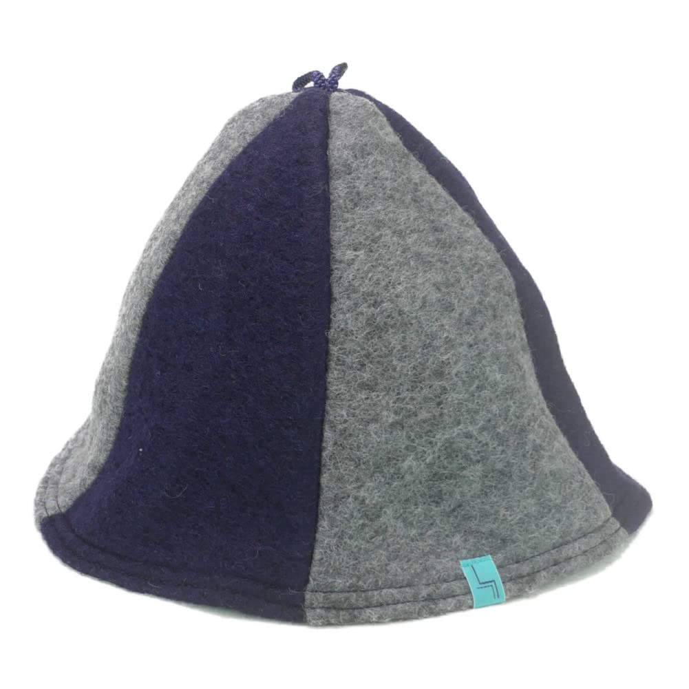 

Шапка Sauna Shetland Made in [SAUNA&co.], шерсть, легкая, мягкая, моющаяся, Япония, мужская, женская, серая/темно-синяя