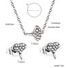 Fashion Bridal Gold Stainless Steel Pendant Necklace Earrings Jewelry Set for Women Plated18k Gold Necklace and Studs Earrings