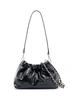 Gold Chain Black Leather Cloud Shoulder Bag - Crossbody & Underarm Style
