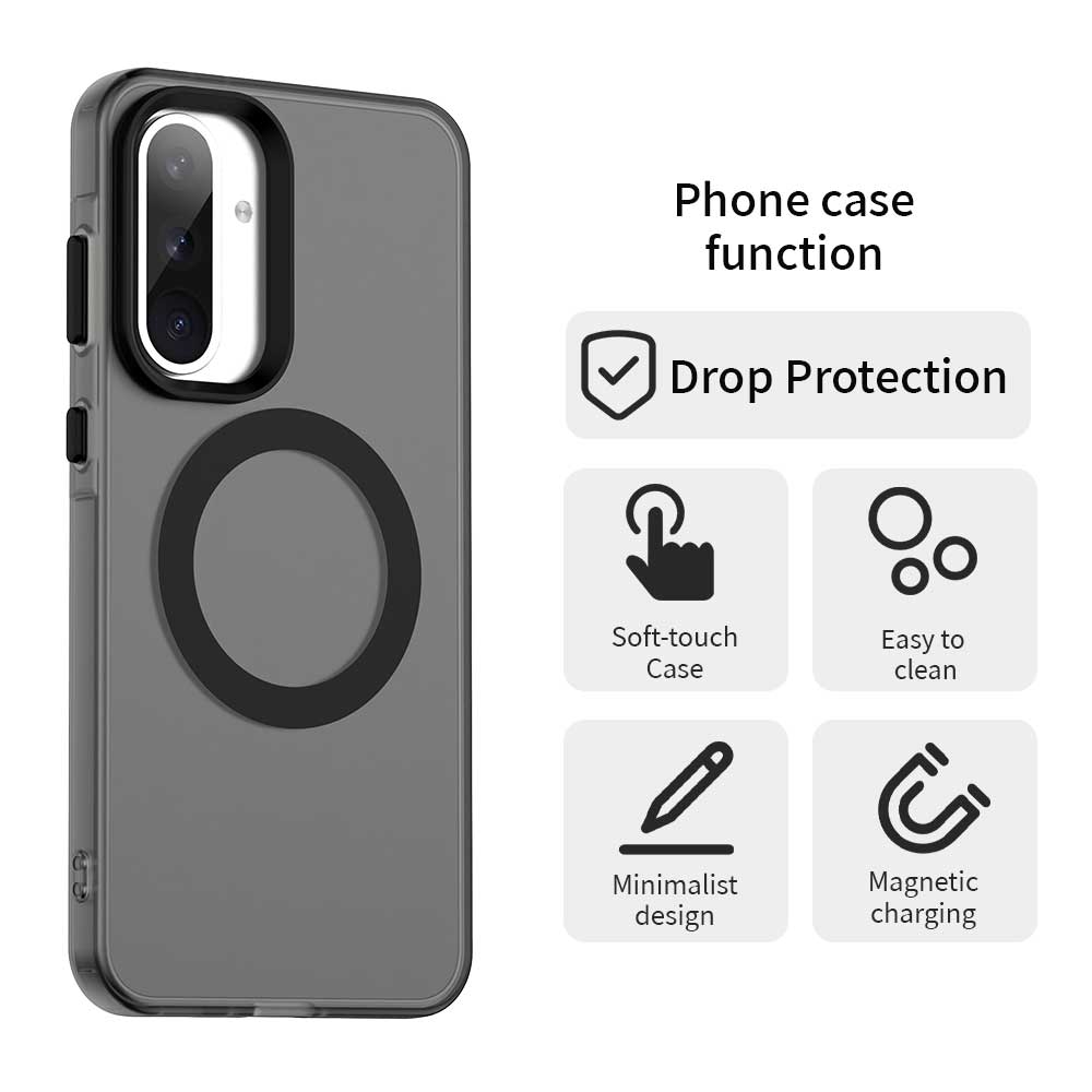 Magnetic Wireless Charging Case For Samsung Galaxy A56 A36 A26 A16 5G A55 A35 A25 A15 Cover Candy Colors Transparent Back Shell