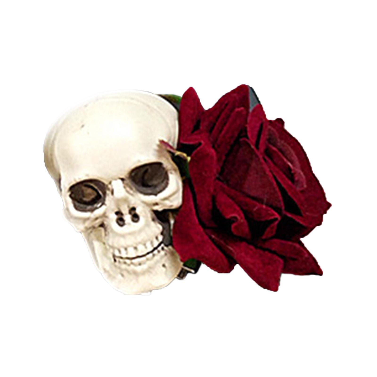 

Skull Rose Flower Hairclip for Party Novelty Hair Pin Female Cosplay Party Costume Headpiece Hair Decorations B