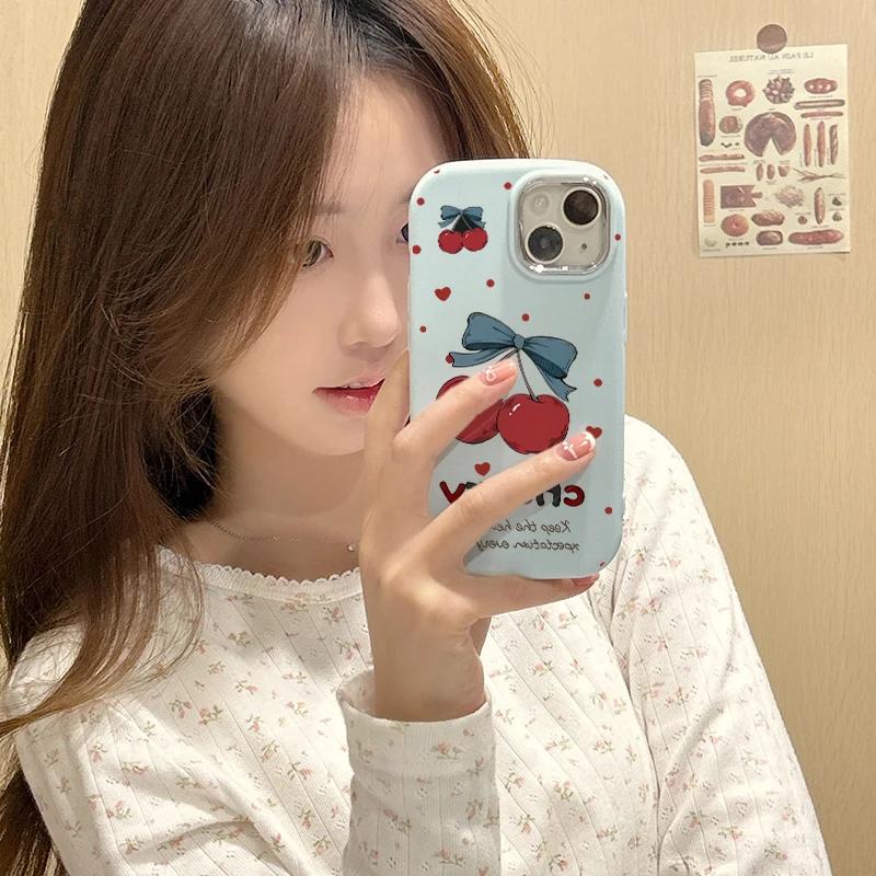 Bow Cherry Case For Samsung Galaxy A56 A55 S25 Ultra S24 S23 S22 Plus S20 S21 FE A15 A54 A16 A36 A26 A14 A24 A25 A32 A33 A35 A52