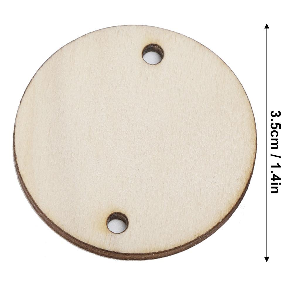 100pcs With Hole Wooden Pendants Round Wooden Circles Wood Handmade DIY Wood Chips Craft Decoration