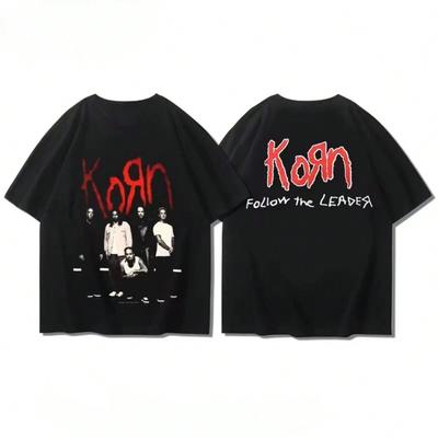 Korn Band Short Sleeve T-Shirt For Summer American Alternative Industrial Metal RockCotton Comfortable Half Sleeve