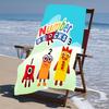 Proof Beach Towel with a Numberblocks Pattern - Soft,absorbent,quick-drying,machine Washable - Perfect for Swimming,camping,bathing