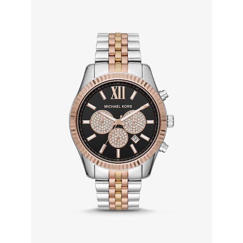 Michael Kors Oversized Lexington Tri-Tone Watch MK8714 серебряный