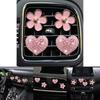 Pink Rhinestone Love Heart Flower Car Air Vent Perfume Clip Goddess Style Interior Ac Decoration Metal Solid Type 60g