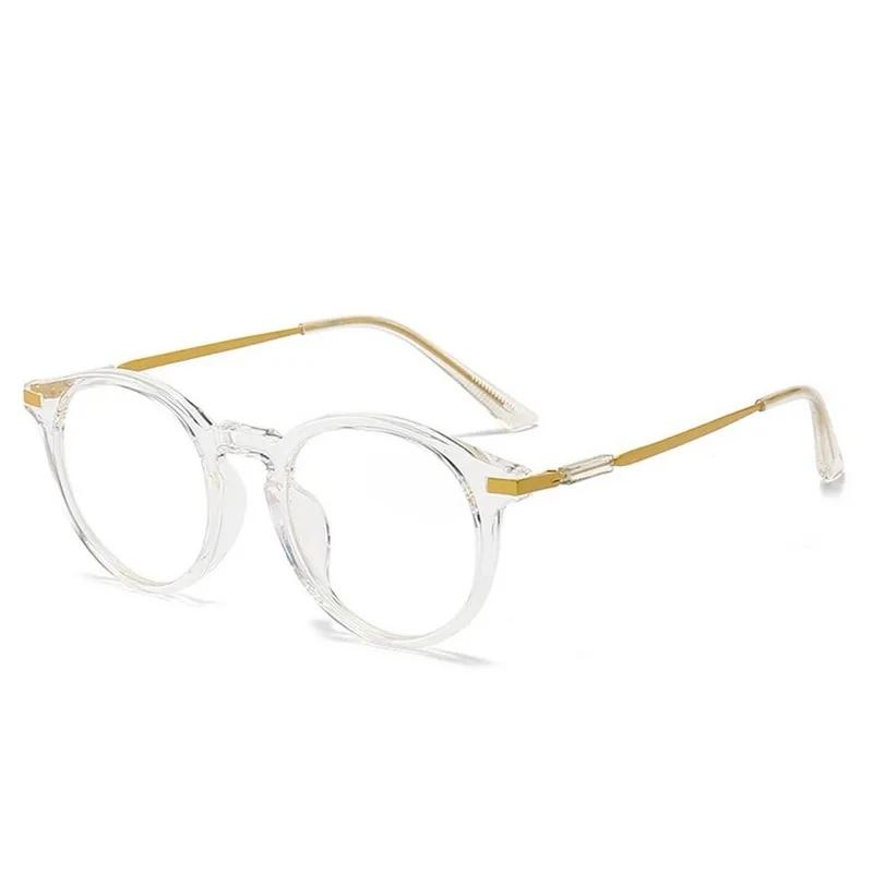 Neue Vintage-Lesebrille mit rundem Rahmen für Damen und Herren, großer Rahmen, Blaulichtfilter, Alterssichtigkeitsbrille mit transparenten farbigen Gläsern