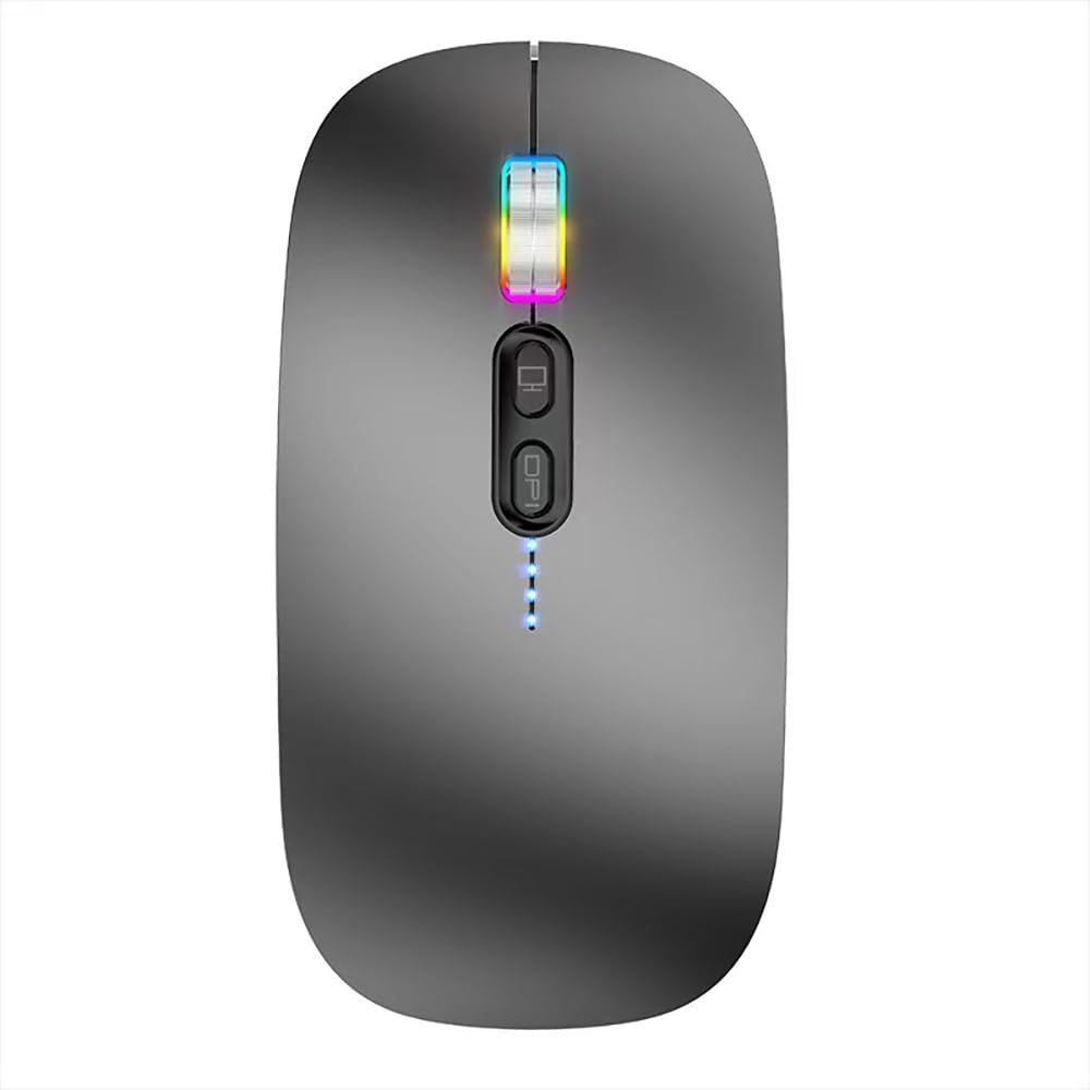 

Battery Level Wireless Mouse with and Bluetooth Supports up to 3 Devices Bluetooth Compatible with and Multi-Connection, 3-Device Connection, Display сірий колір