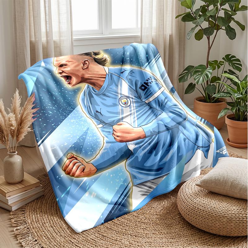 Erling Haaland Soft Flannel Fleece Blanket Lightweight Cozy Warm Throw Blanket For Sofa Bed Home Decor