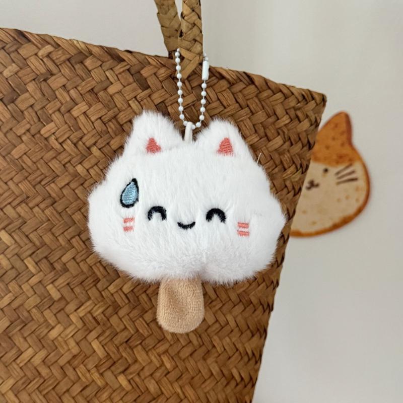 Cartoon Plüsch Käse-Stäbchen Kätzchen Schlüsselanhänger Kawaii Katze Stoffpuppe Anhänger Vielseitige Rucksack-Hänge-Dekoration Paar Geschenke