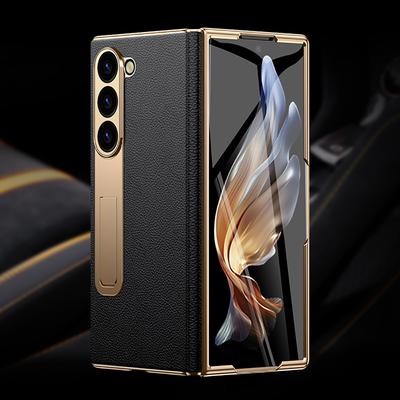 LANGSIDI Marke Luxus Echte Leder Stoßfeste Hülle für Samsung Galaxy Z Fold 3 4 5 6 7 Magnetisches Scharnier Schutzständer Abdeckung