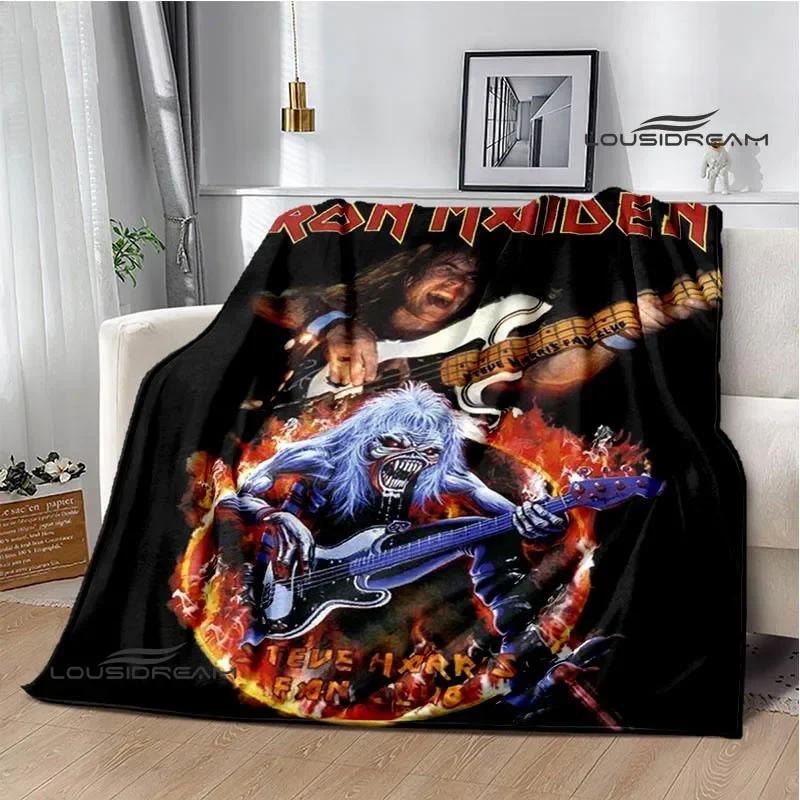 Rock Band I-Iron M-Maiden Printed Blanket Kids Warm Blankets Flannel Soft and Comfortable Blanket Bed Linings Birthday Gift