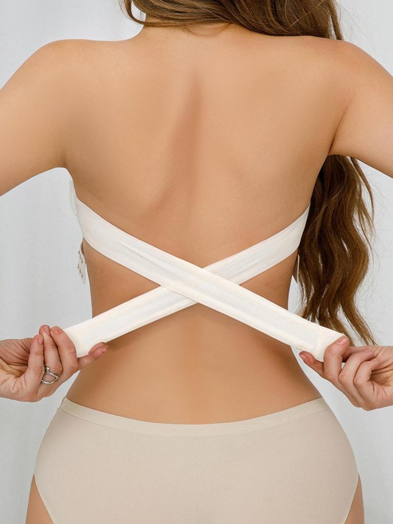 Women's Strapless Bra with Cross Side Buckle - European & American Style