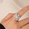 Crystal Rotatable Snowflower Ring Light Luxury Zircon Finger Ring Snowflake Ring  Valentine's Day