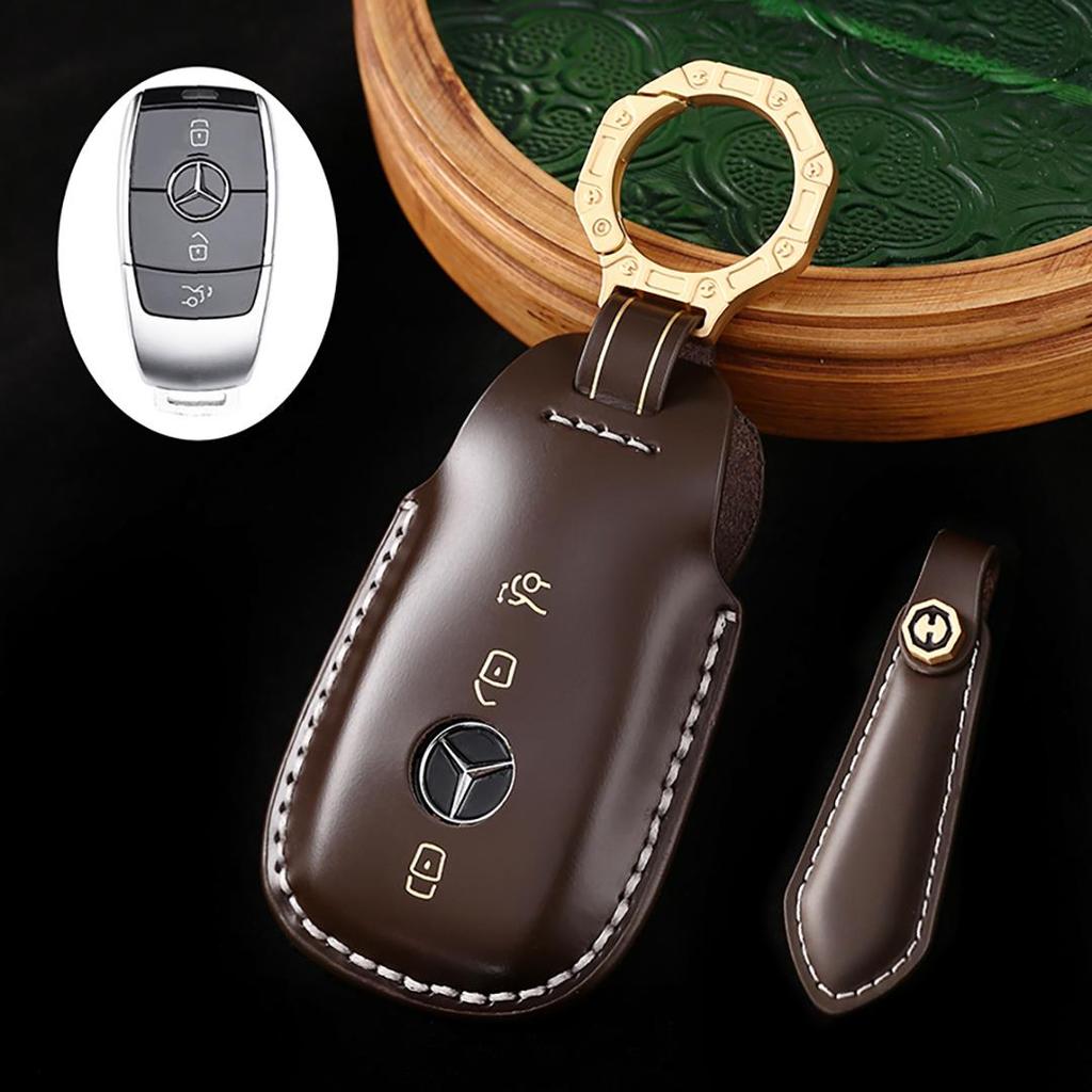 Suitable for 2025 Mercedes-Benz McBach S400 GLS350 Handmade Cowhide High-End Car Key Cover keychain car key case