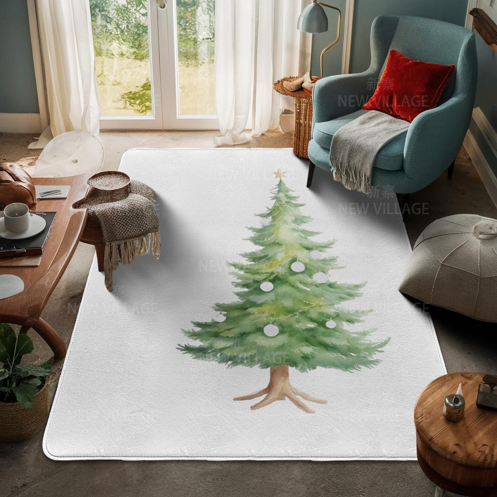 House Entrance Carpet Home Door Mat Living Room Bath Foot Bathroom Non-slip Water Absorption Rugs Bath Merry Christmas Winter