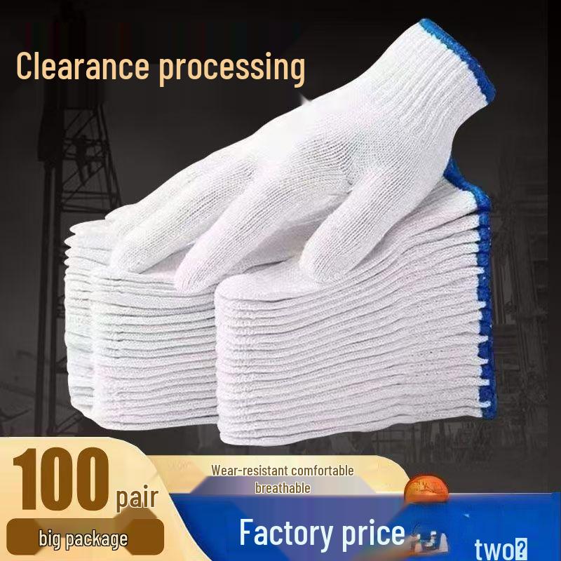 

Durable Non-Slip White Cotton Work Gloves for Men and Women