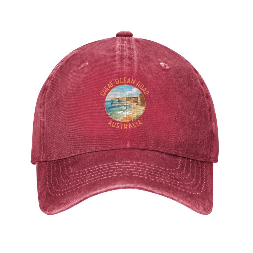 Great Ocean Road Australia Distressed Circle Campus Outfits Baseball cap Breathable And Not Stuffy Children Casual Denim Hat