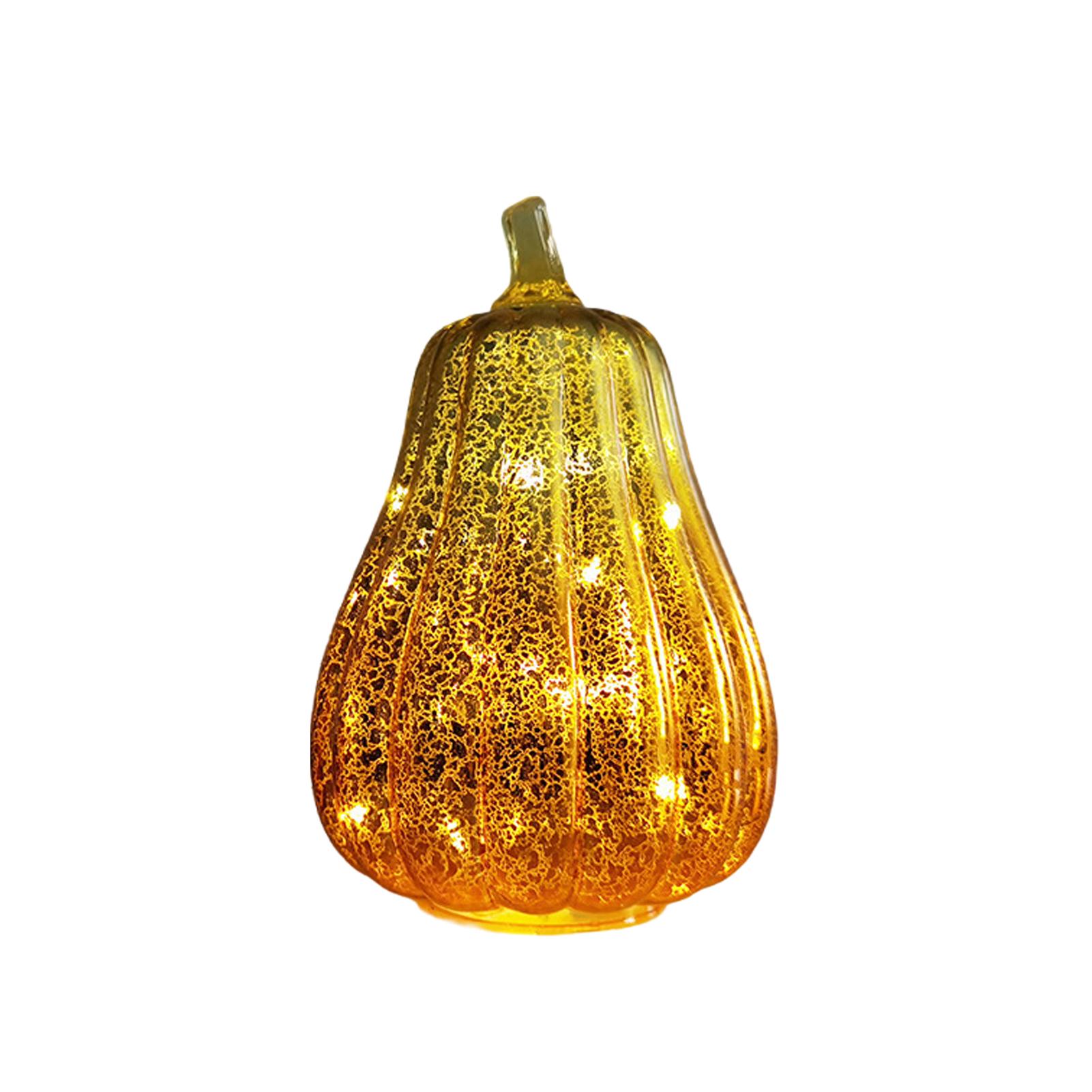

Battery Operated Halloween Pumpkin Lantern Glass Pumpkin Light Halloween Party Decoration LED Pumpkin Lamp Home Table Ornaments