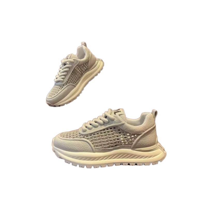 Kids Breathable Mesh Sneakers With Chunky Sole Retro Style Comfortable Casual Shoes Boys