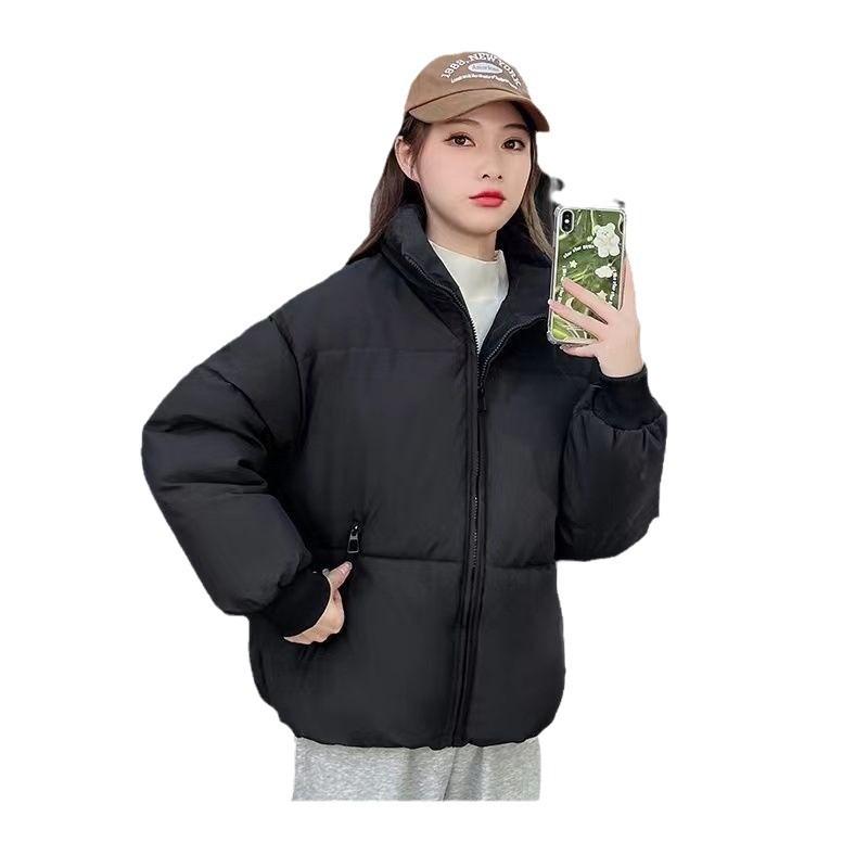 Winter New Thickened Stand-up Collar Bread Clothes, Down Cotton-padded Clothes for Women, Small Students, Loose Cotton Clothes, and Trendy Coats.