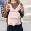 Pink Color Plush Bunny Ear Rabbit Ear Student Backpack Fashion Girl School Bag  Street Wear