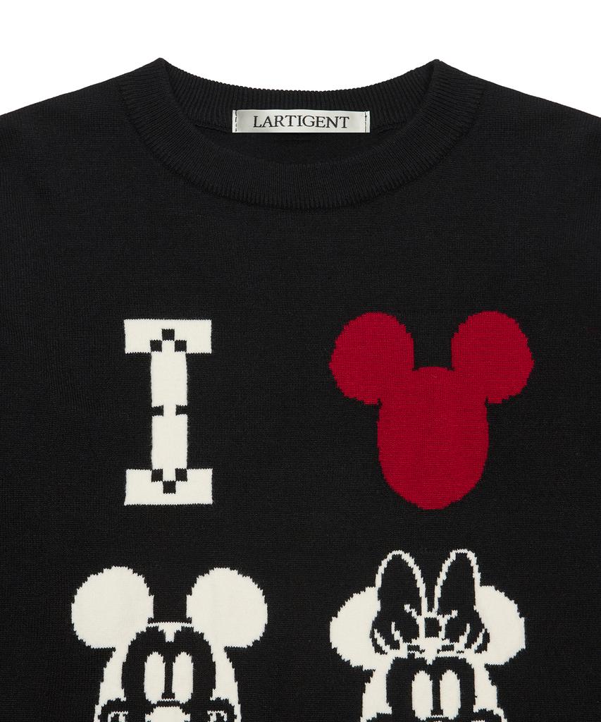 LARTIGENT [Disney] Mickey Mouse_Over Knit(Black)