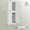 Tall Bathroom Cabinet, Freestanding Bathroom Storage Cabinet with Drawer, Shelves and Doors, 60 x 30 x 160 cm, White
