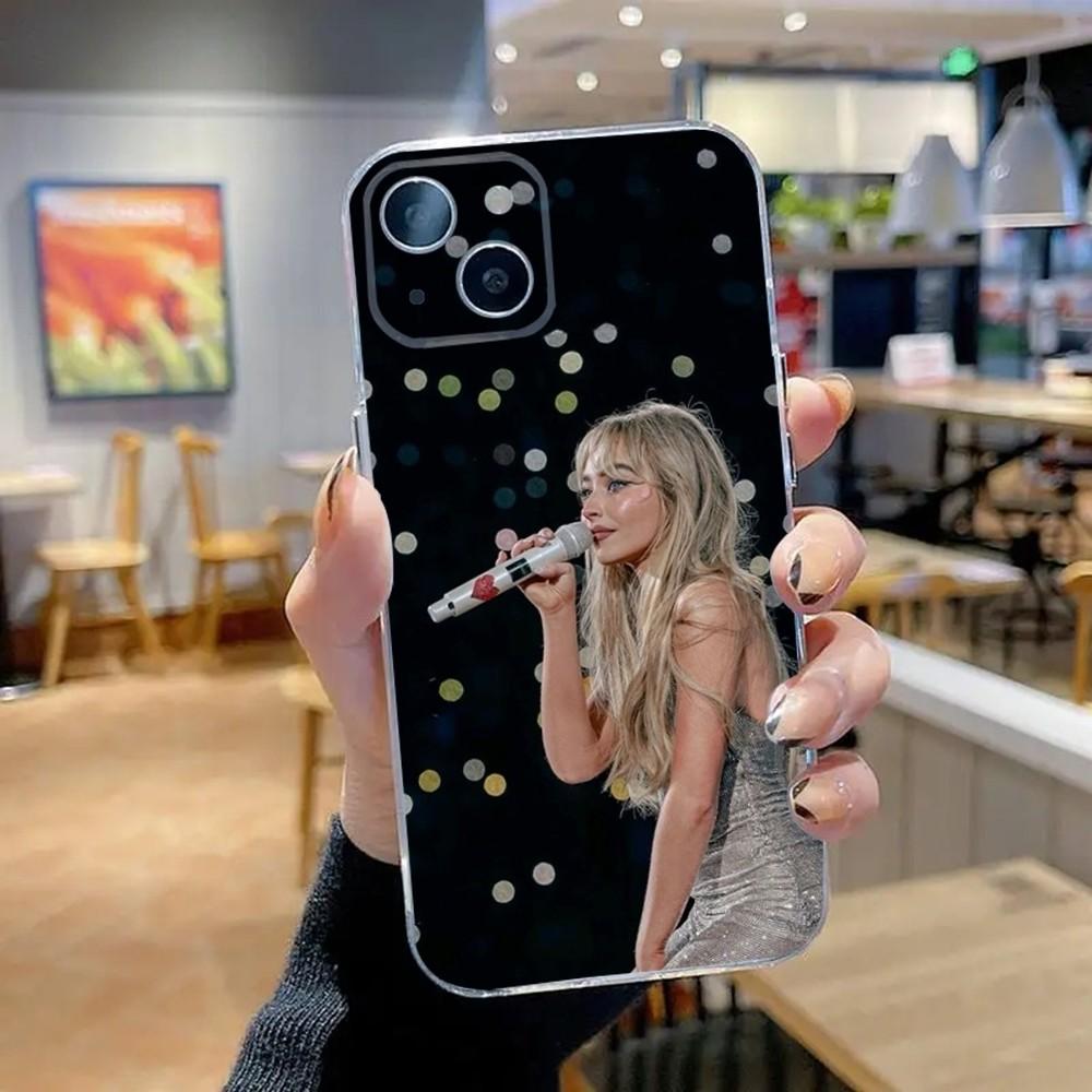 

S-Sabrina Please C-Carpenter Phone Case For iPhone 16,15,14,13,12,11 Plus,Pro,Max,XR,XS,X,7,8 SE,Mini Transparent Silicone Soft iPhone12mini