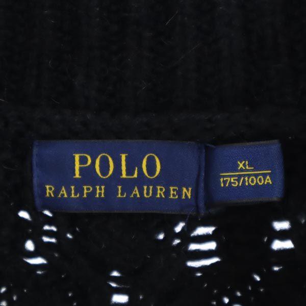 POLO RALPH LAUREN cable Long sleeve Cable Off Turtleneck sweater XL knit Women Used