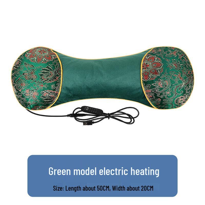 

Electric Heated Mugwort Cervical Pillow: Neck Support, Temperature Control, Sleep Aid, Moxibustion, Lumbar & Traction Comfort зелёный