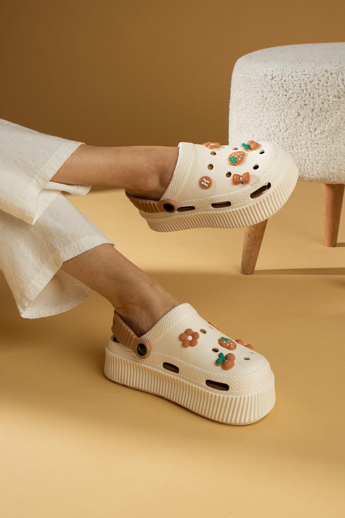 High Sole Jibbitz Eva Comfort Women's Sandals DNZ224-24BeigeMink
