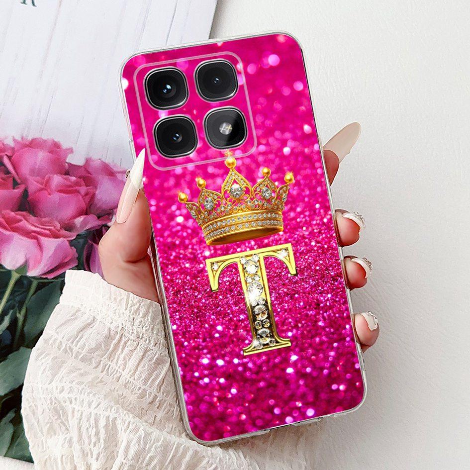 For Xiaomi 14T Pro 5G Case Luxury Crown Letters Soft Silicone Couple Phone Cover For Xiaomi 14T Mi14T 14TPro 2024 Protect Shells