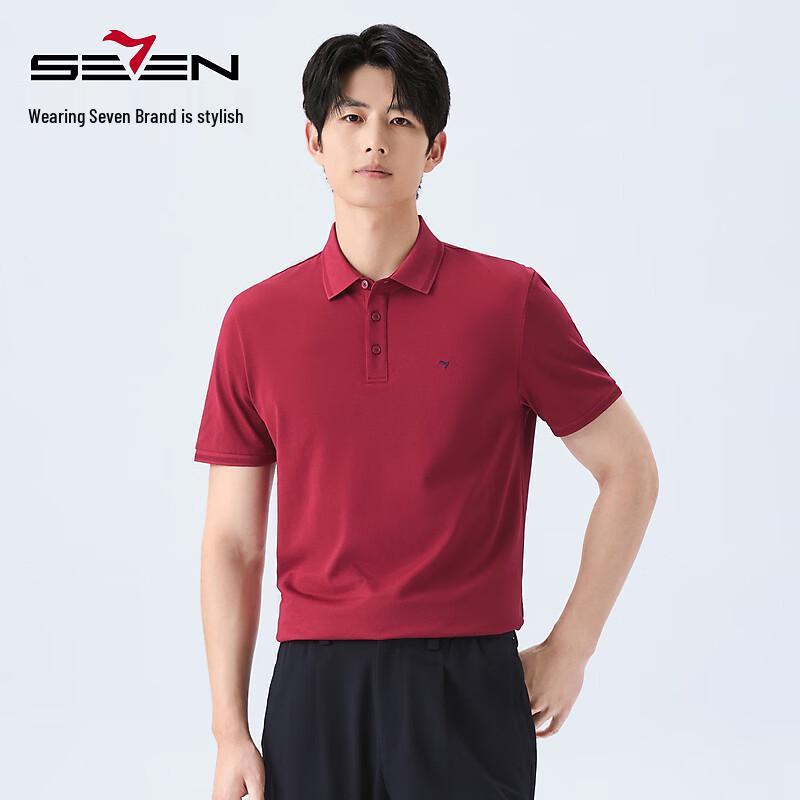 Qipai Men's Jacquard Breathable Anti-Bacterial Short-Sleeve Polo Shirt