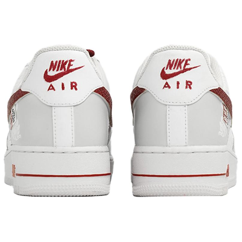 Nike Air Force 1 Kaleidoscope, Wisteria, Shopping Bag Abrasion Resistant Low top Skateboard Shoes Unisex White Red CW2288-111(Team113-S-BOX)