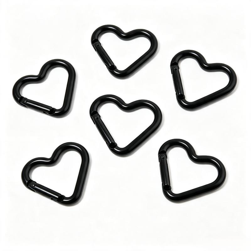 5Pcs New Heart Shaped Carabiner Hook Ring Keychain Keyrings Diy Jewelry Making Supplies Connector Buckles Accessories