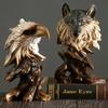 Amerikanische Retro-Simulation Tierkopfstatue Wolf Löwe Tiger Adler Pferd Skulptur Home Wohnzimmer Schlafzimmer Bücherregal Dekoration