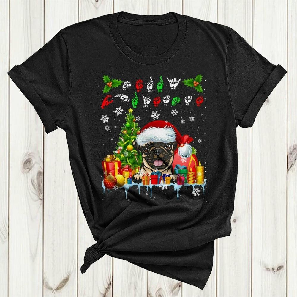 Merry Christmas Funny Christmas Xmas Santa Pug Dog TShirt Unisex T-Shirt XXXL