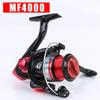 MF Spinning Reel, Black/Red, 5.5:1 Gear Ratio, Metal Line Cup, Freshwater/Saltwater, Long Cast Fishing Tackle