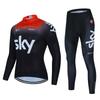 Mens Long Sleeve Cycling Jersey Bib Shorts Set Road Mountain Bike Riding Breathable Performance Wear
