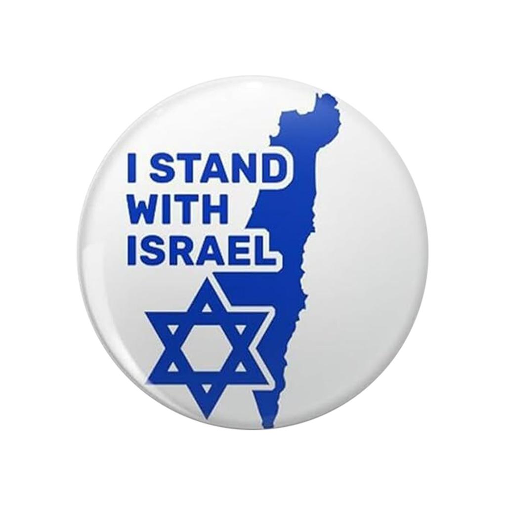 I Stand With Israel Flag Round Badge Button Pin Brooch Decoration